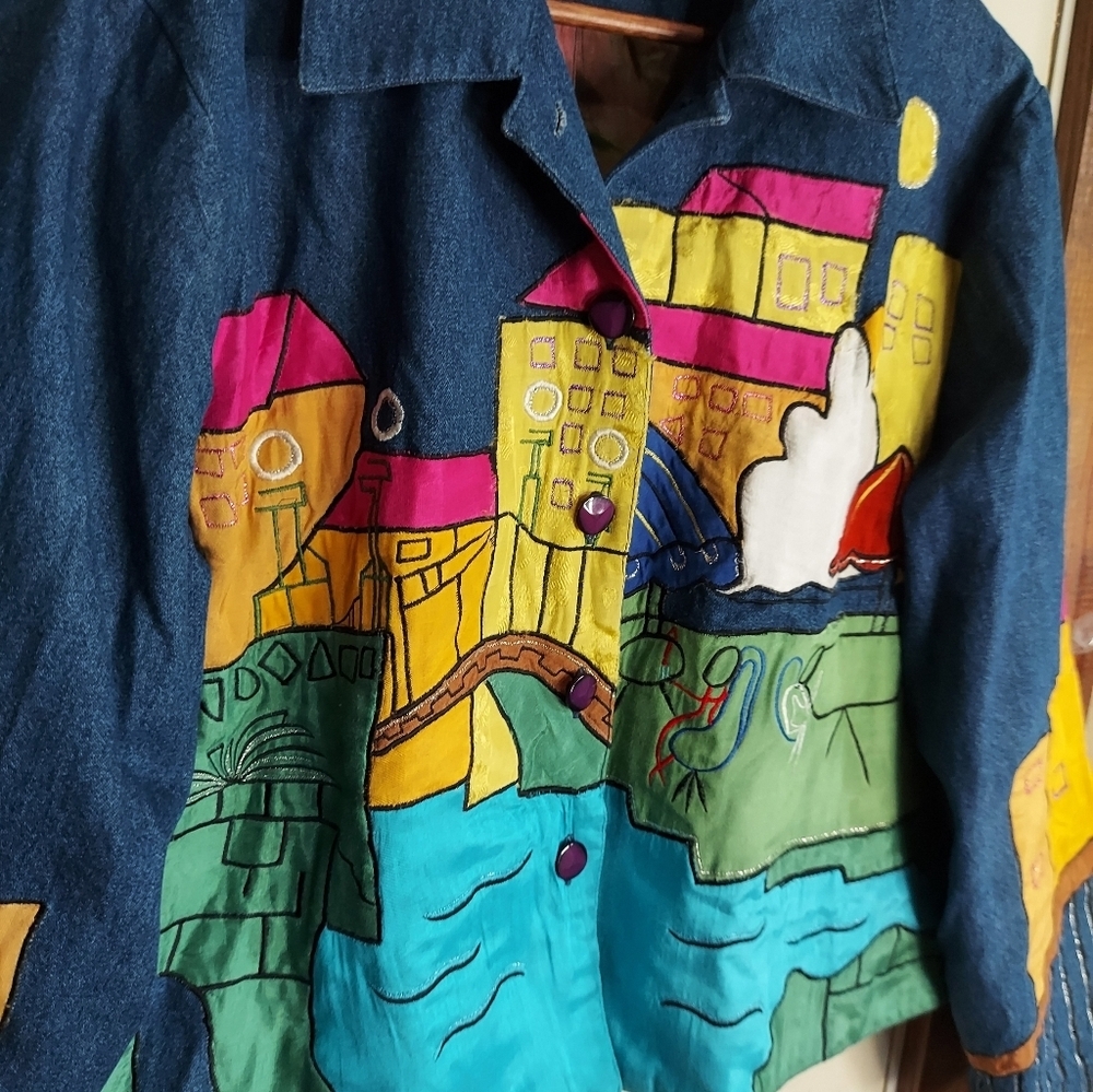 Vintage 80's 90's Ultimate Art To Wear  Denim Jacket - Picture 2 of 12